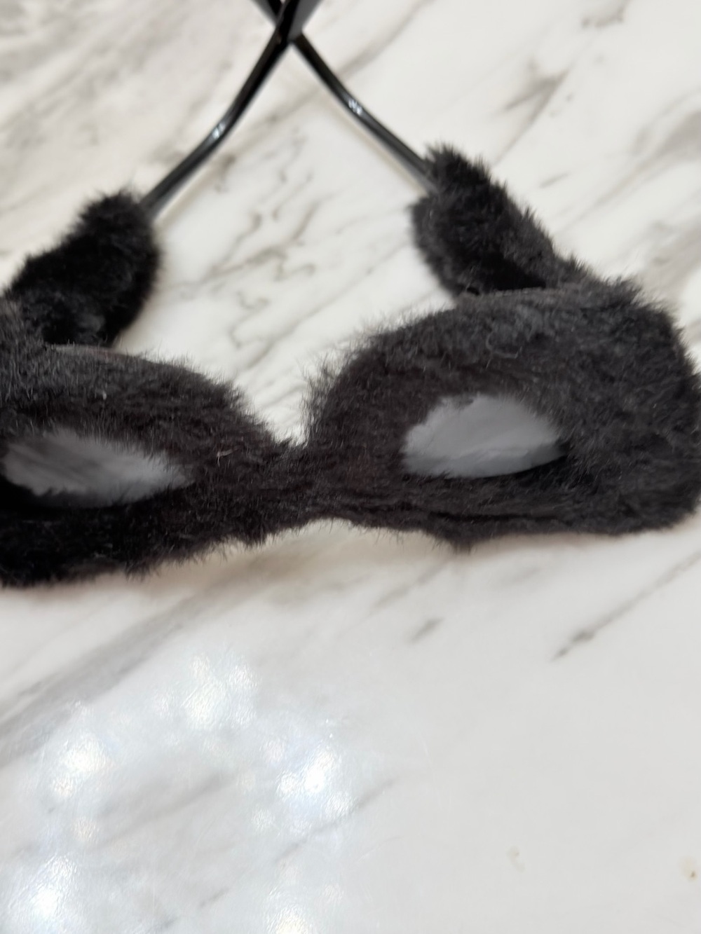 Black Fuzzy Cat Sunglasses - Plush Pet Accessory - Picture 9 of 9